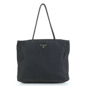 Prada Tessuto nylon triangular tote bag business document black